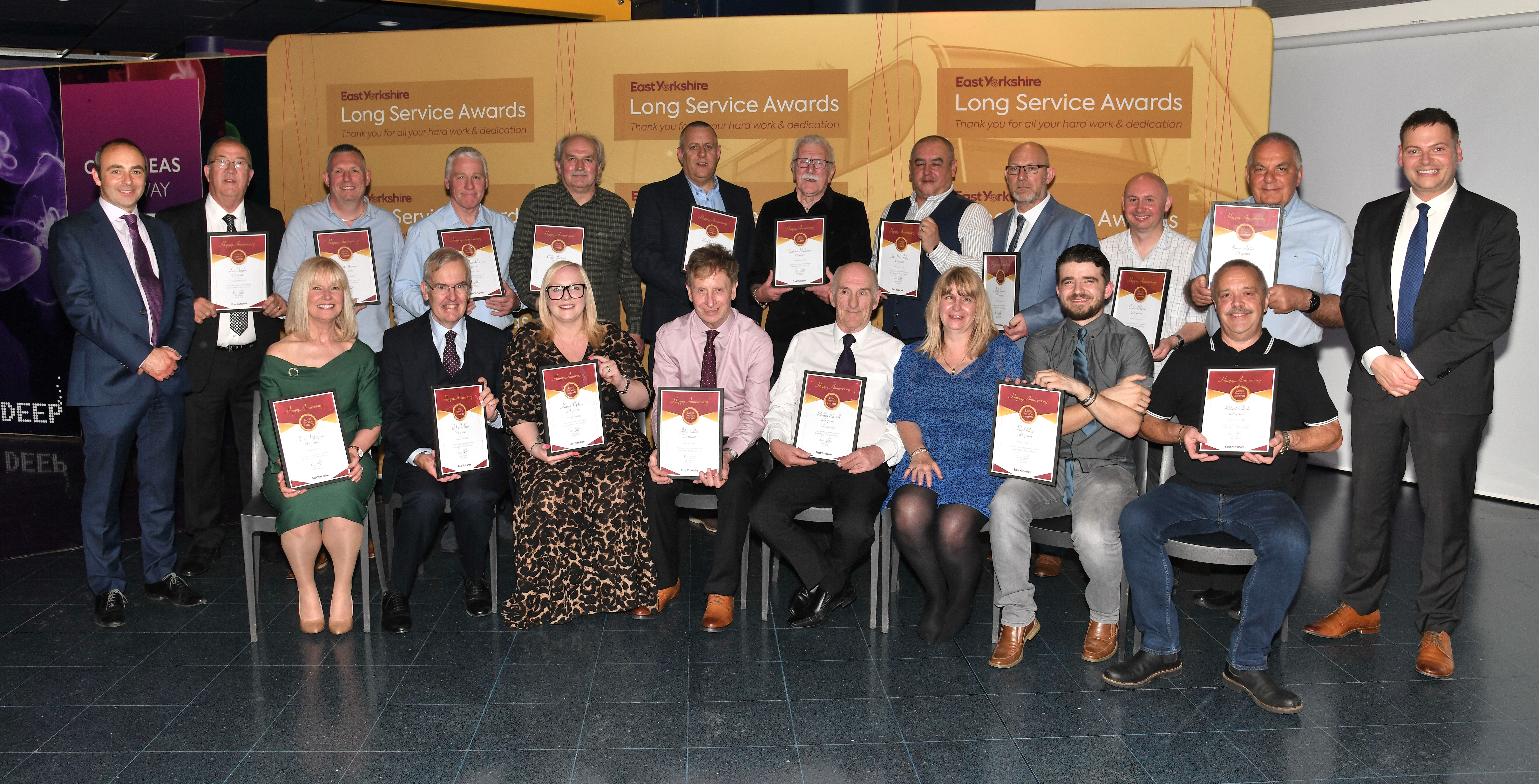 A group of East Yorkshire Long Service Awardees