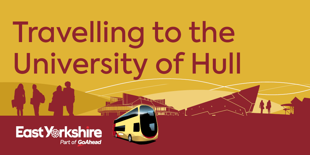 Text reads: Travelling to the University of Hull