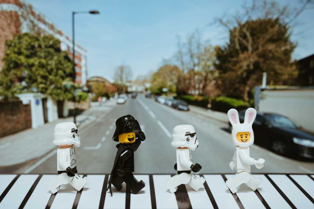 Lego Figures crossing the street