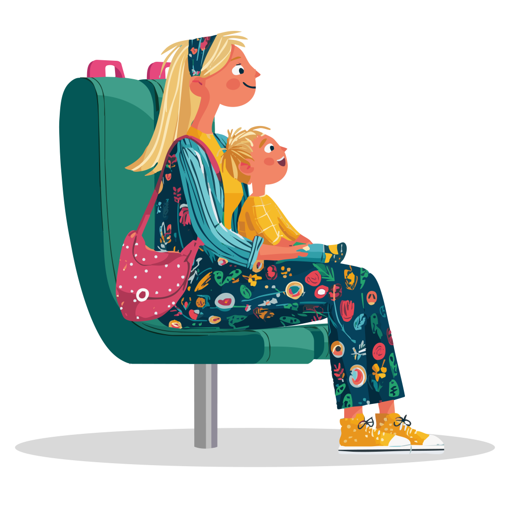 two people sat on a bus